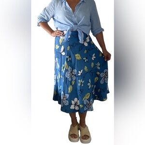 Linen blend Emma James skirt EUC Size 8 fits Size M